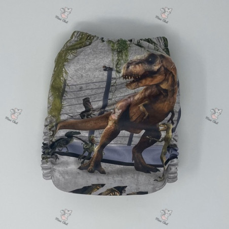 Couche à poche - Exclusif motif T-Rex pressions grises