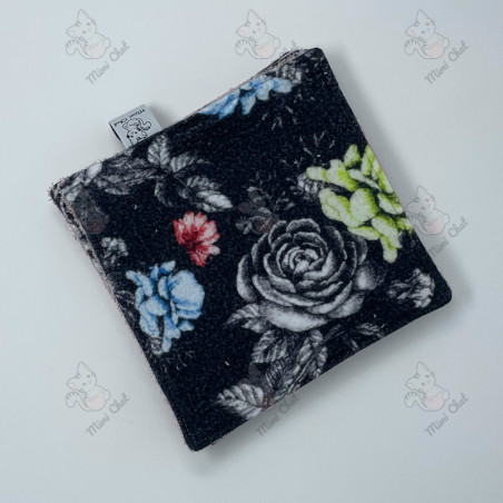 Lot de 5 débarbouillettes lavables - Fleurs Bleus