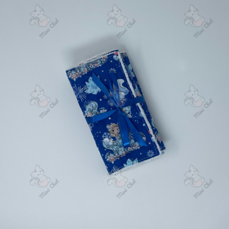 Lot de 5 débarbouillettes lavables - Princesse de l'hiver