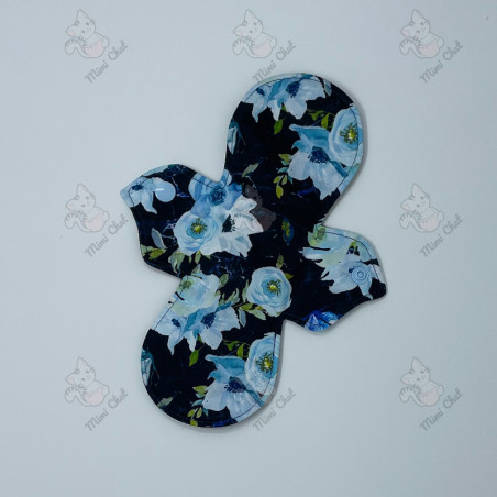 Serviette Hygiénique Lavable - Fleurs Bleus (AWJ assorti)