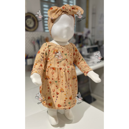 Robe évolutive en 3 tailles - Motif fleur à coeur